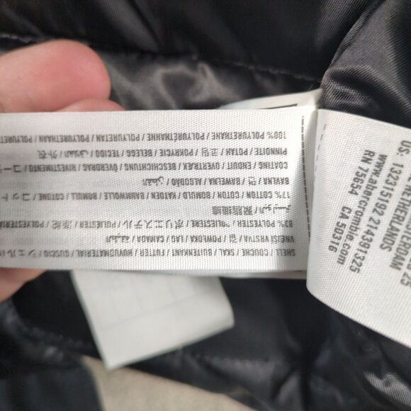 Abercrombie & Fitch Black Hooded Parka Coat Mens XS NWT Winter Streetwear Jacket - Picture 7 of 10